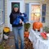 Mama and Benjamin in his blueberry snowsuit